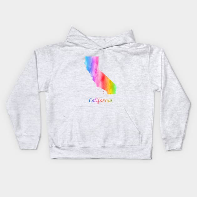 California Tie Dye Kids Hoodie by MadyJustForFun